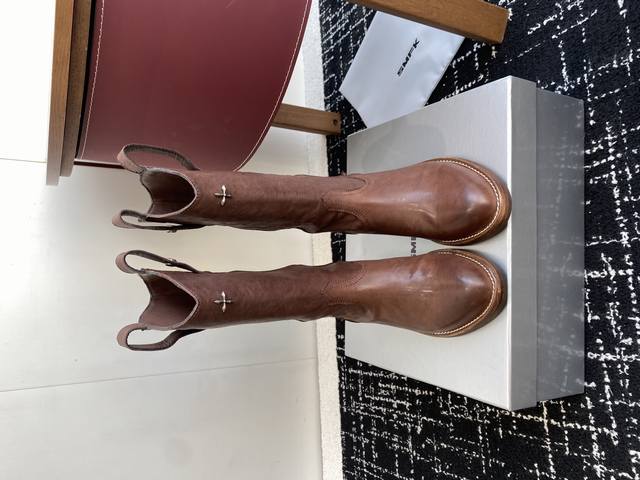 High-quality Smfk cross-stitch new cowboy boots, a touch of yellow in autumn, ac