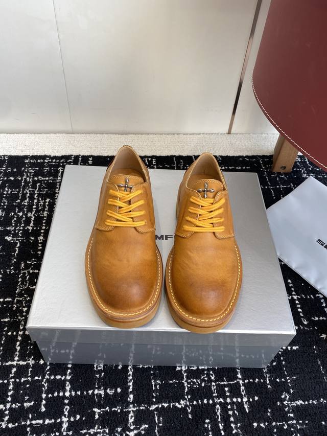 High-quality Smfk cross-stitch loafers, a touch of yellow in autumn, actually ve