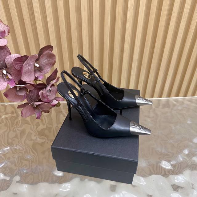 Exclusive New Arrival: YSL Saint Laurent SS2025 Summer Peep-Toe High-Heeled Sand