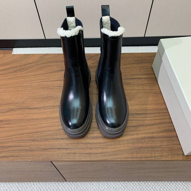 Brunell* Cucinell* Ankle Boots. Upper: cow suede, leather. Wool lining, original