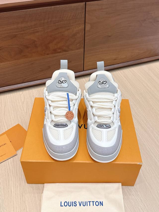 High-quality Louis Vuitton LV Skate sneakers, featuring a combination of Monogra