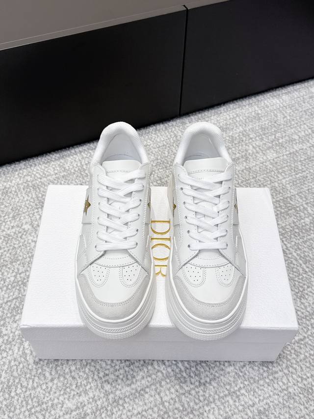 High-quality Dior 2025 Autumn/Winter platform sneakers. These Dior Star sneakers