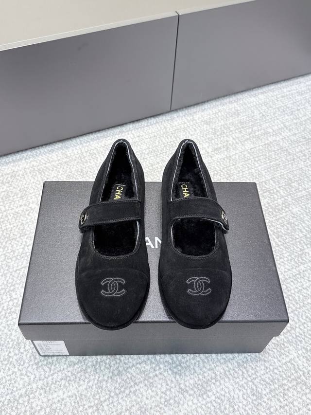 High-quality Chanel 25Ss Fall/Winter Teddy Sheepskin Mary Jane Flat Ballet Flats