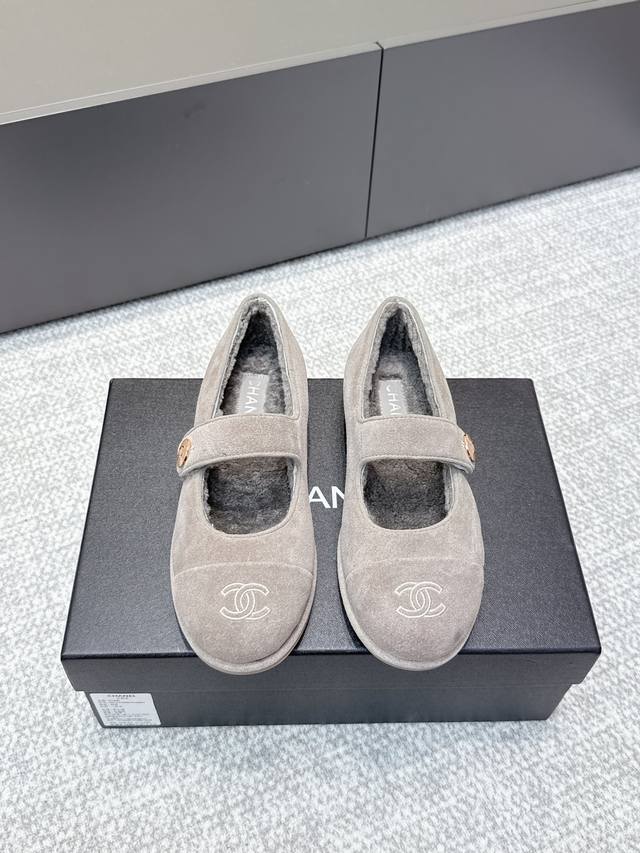 High-quality Chanel 25Ss Fall/Winter Teddy Sheepskin Mary Jane Flat Ballet Flats