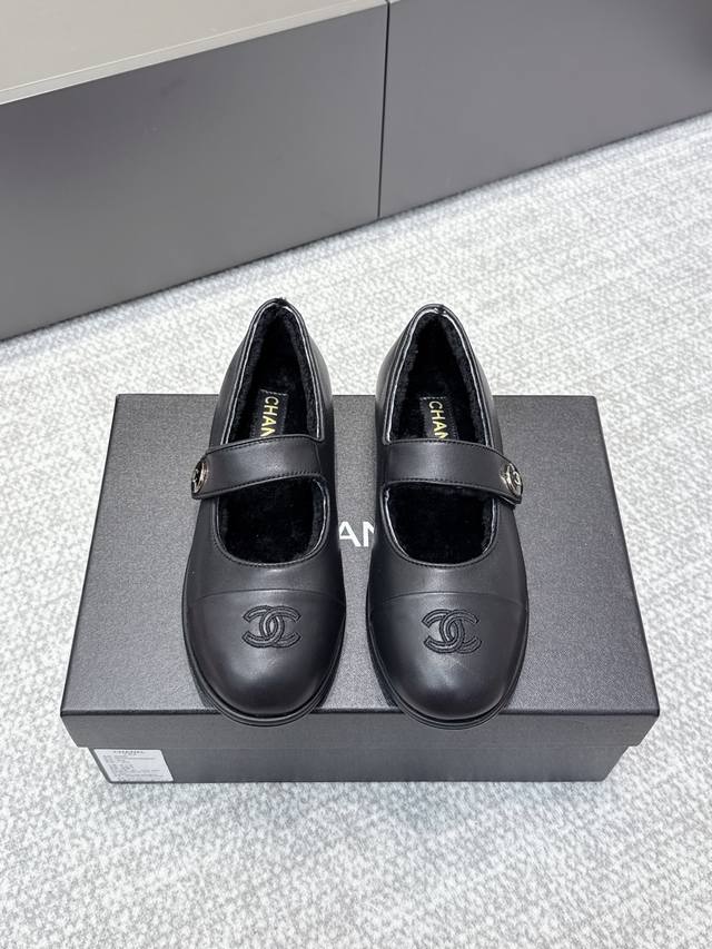 High-quality Chanel 25Ss Fall/Winter Teddy Sheepskin Mary Jane Flat Ballet Flats