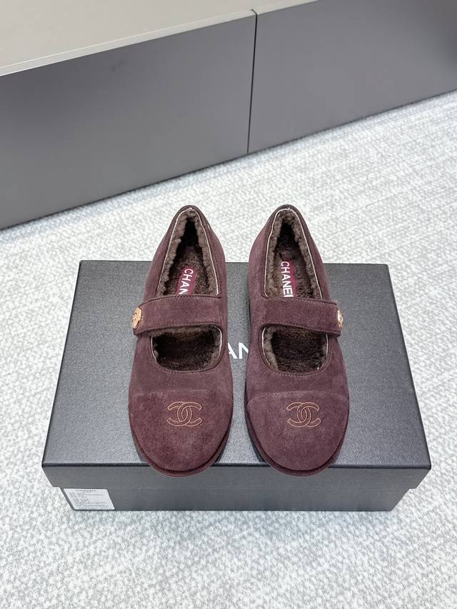 High-quality Chanel 25Ss Fall/Winter Teddy Sheepskin Mary Jane Flat Ballet Flats