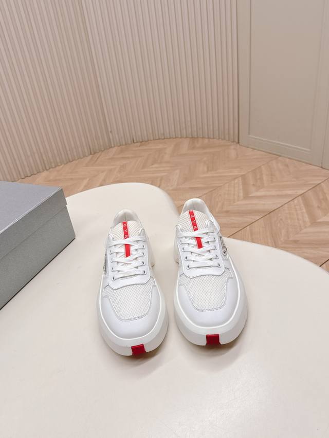 Prada White Sneakers for Couples - A Classic Upgrade from the Casual Sneaker Ser