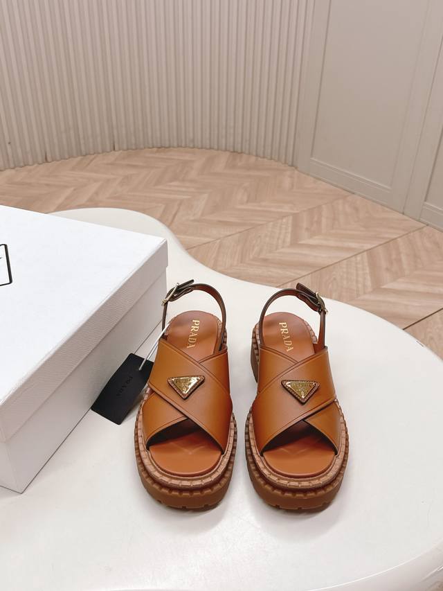 Prada 2025 Spring/Summer New Collection Roman Platform Sandals - Latest Runway S