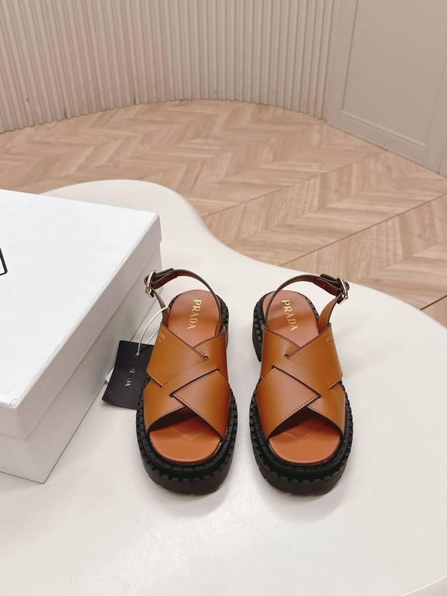 Prada 2025 Spring/Summer New Collection Roman Platform Sandals - Latest Runway S