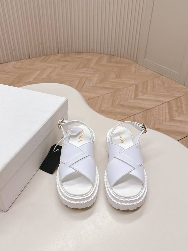 Prada 2025 Spring/Summer New Collection Roman Platform Sandals - Latest Runway S