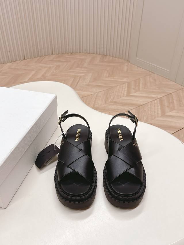 Prada 2025 Spring/Summer New Collection Roman Platform Sandals - Latest Runway S