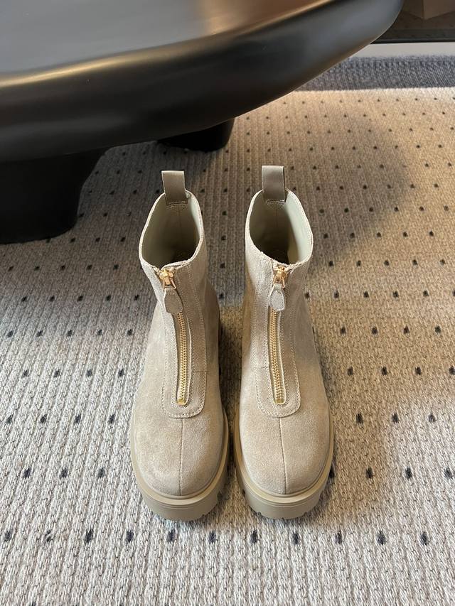 Prad* 25Ss Autumn/Winter New Zipper Ankle Boots Thick-Soled Boots This season's