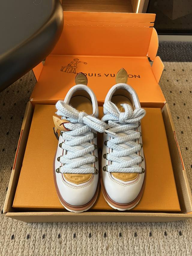 Louis Vuiteeo* Louis Vuitton Lace-up Platform Loafers, Newest Style, Couple/Unis