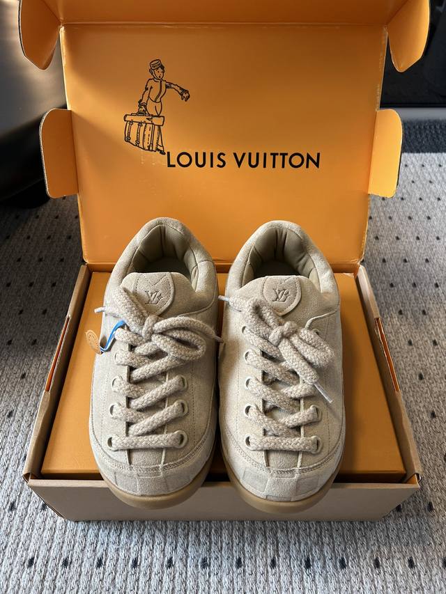 Louis Vuitto* Latest Style Lace-up Platform Derby Shoes for Couples (Unisex) The