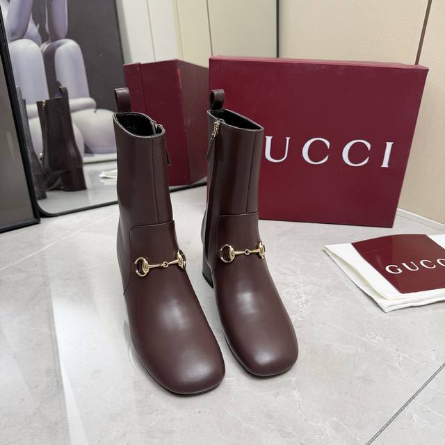 Gucci Fall/Winter Horsebit Ankle Boots. The classic 1955 horsebit design feature