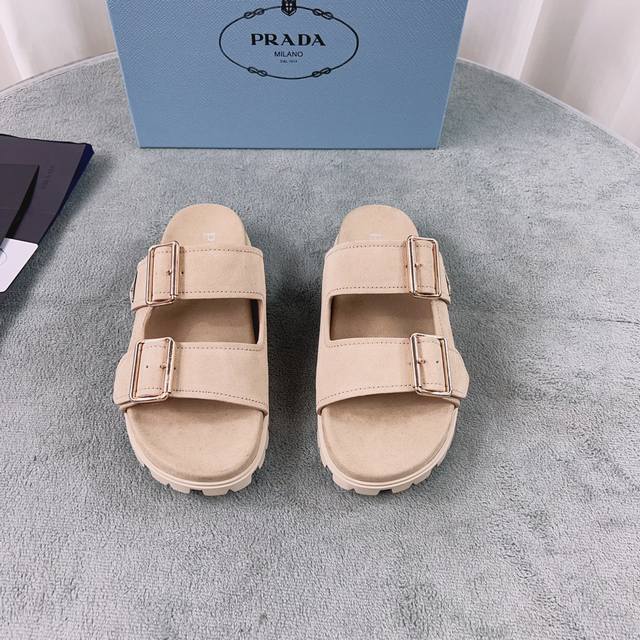 Latest Prada style. Upper: Imported cowhide, suede. Lining: Imported water-dyed
