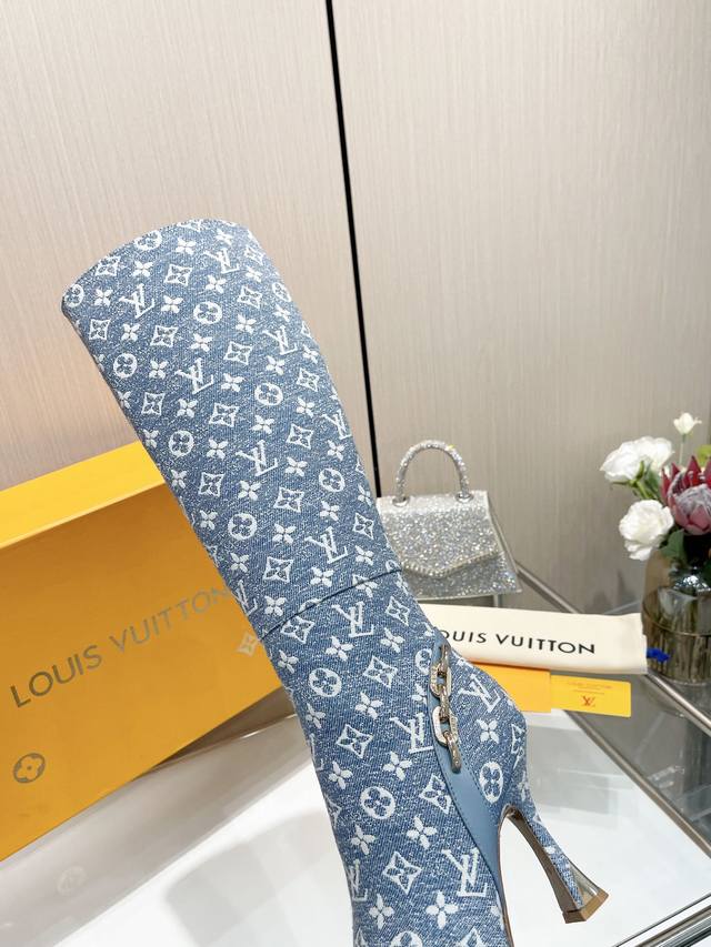 Latest LV official website series runway style 16-inch long boots, updated simul