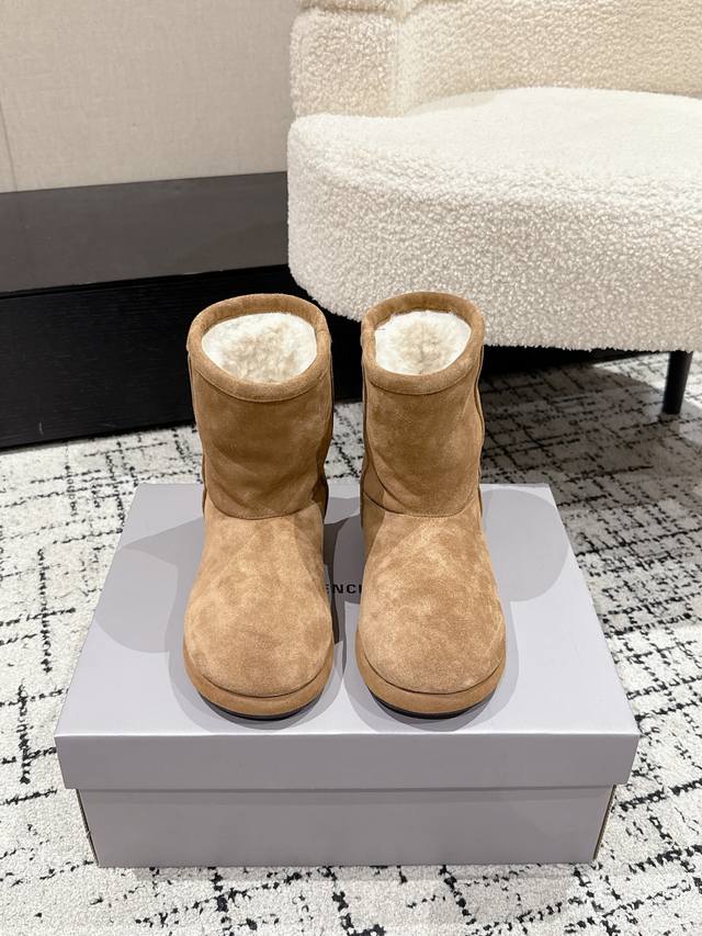 Balenciaga Fall/Winter New Arrival Size 25 Mid-Calf Pure Wool Thick-Soled Snow B