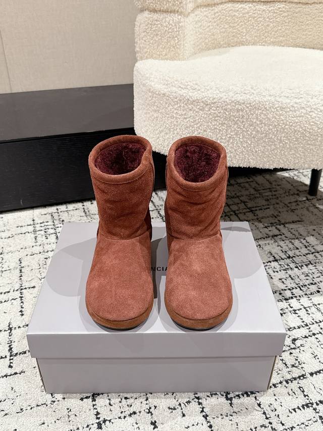 Balenciaga Fall/Winter New Arrival Size 25 Mid-Calf Pure Wool Thick-Soled Snow B