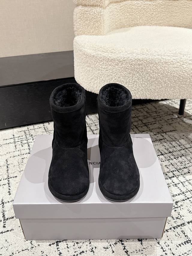 Balenciaga Fall/Winter New Arrival Size 25 Mid-Calf Pure Wool Thick-Soled Snow B
