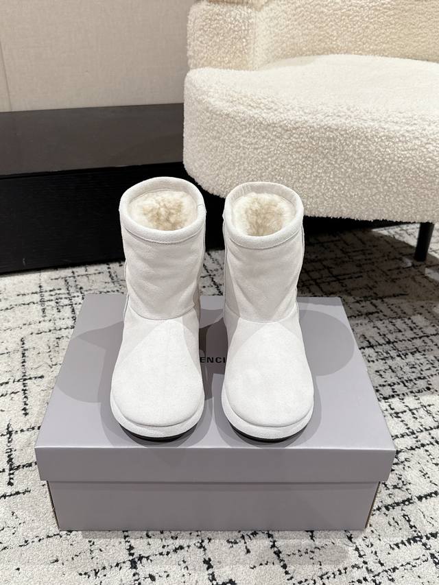 Balenciaga Fall/Winter New Arrival Size 25 Mid-Calf Pure Wool Thick-Soled Snow B