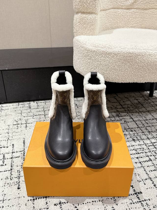 Louis Vuitton Fall/Winter New Arrival 25 Lv Beaubourg Sheepskin Chelsea Ankle Bo