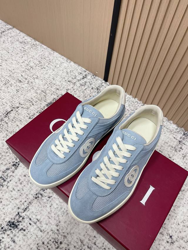 Top-tier version: Gucci latest double G couple casual sports shoes, German train