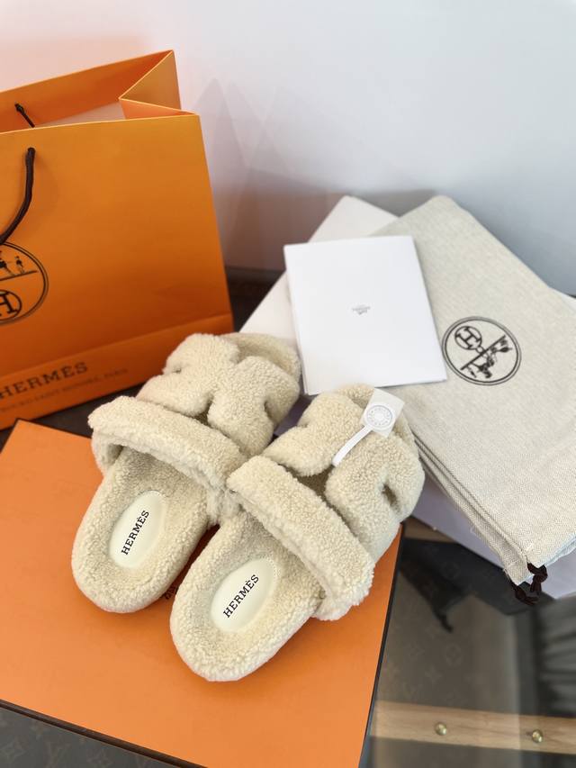 Dongguan-made * Aima Teddy Sheep Roll Fur Slippers Top-quality Dongguan factory