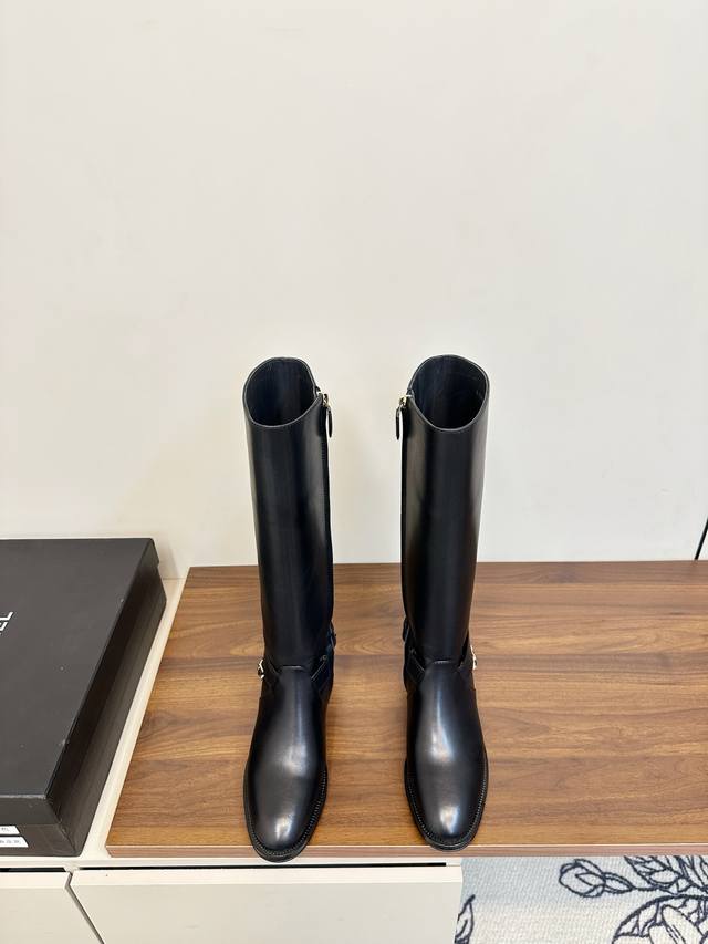 Chanel High-Quality Riding Boots New Chanel Double C Heel Chain Slimming Ankle B