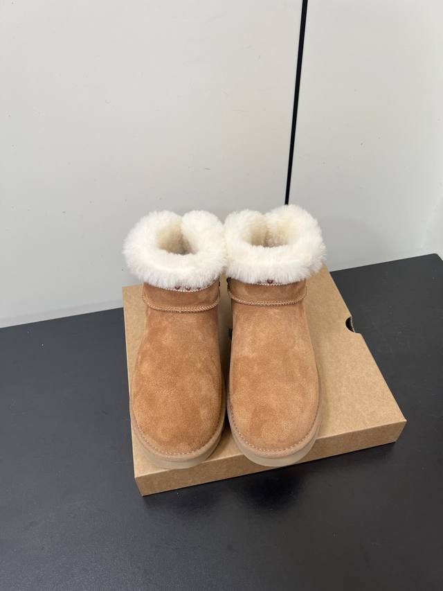 Ugg Suede Flat Warm Plush Snow Boots. Made with premium suede upper and a wool l