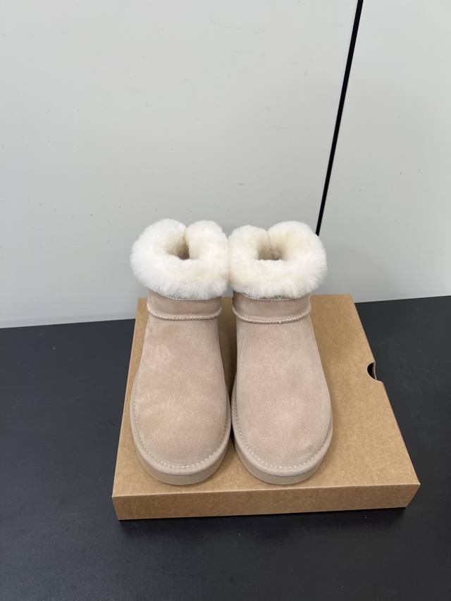 Ugg Suede Flat Warm Plush Snow Boots. Made with premium suede upper and a wool l