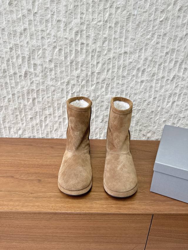 G259 Balenciaga 25Ss Autumn/Winter New Lambswool Snow Boots! So warm! Absolutely
