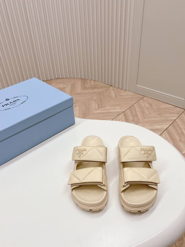 Latest Collection! Prada Spring/Summer New Sandals with Velcro Straps - Latest R