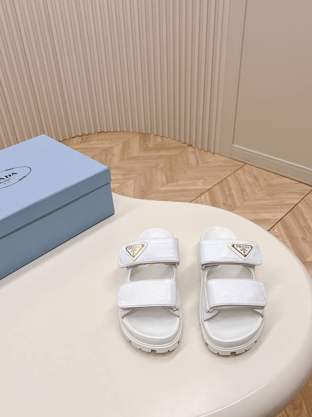 Latest Collection! Prada Spring/Summer New Sandals with Velcro Straps - Latest R