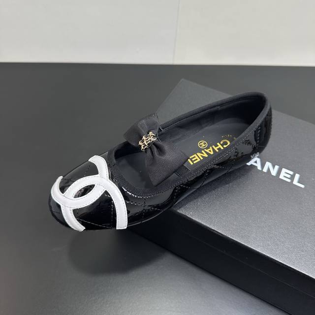 25P Spring/Summer New Chanel Vintage Cambon Series Bow Ballet Flats with Big Dou