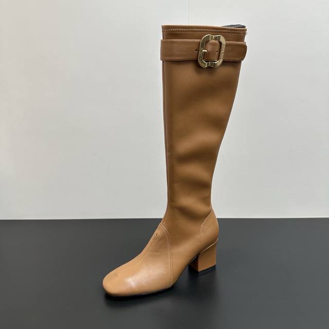 Miumiu F026 2025 Autumn/Winter Runway New Slim Fit High-Heeled Long Boots with E