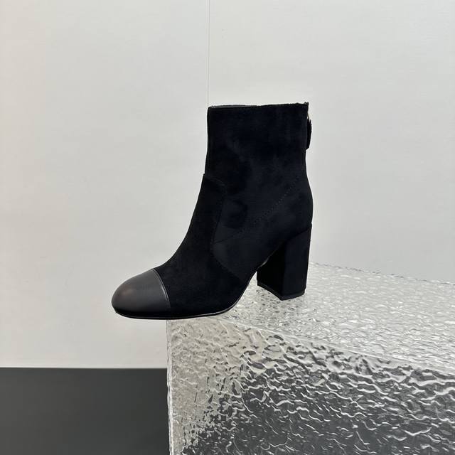 Chanel's new patchwork ankle boots, simple and elegant, fashionable and versatil