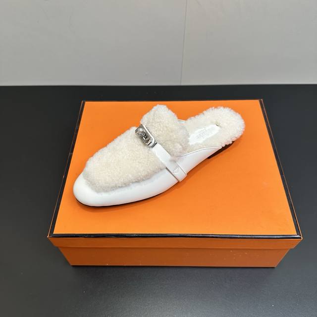 Hermes Oz Wool Mules, Classic Kelly Buckle Closed-Toe Slip-on Mules, Classic Hal