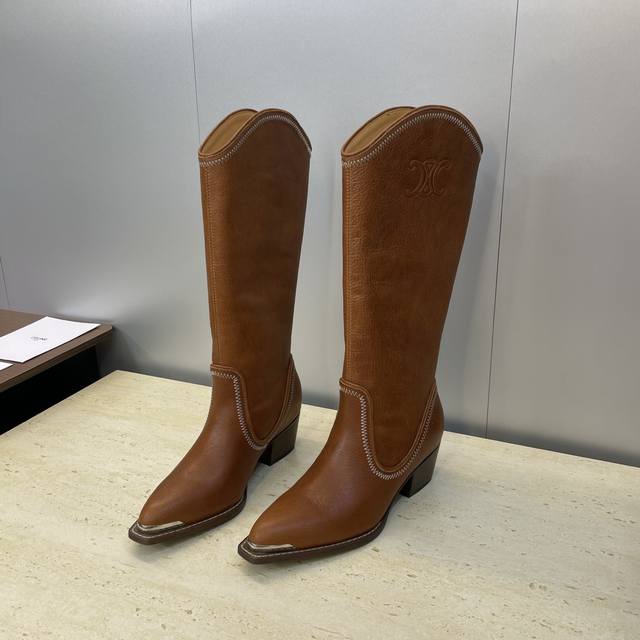 Factory Price P Leather Celine 2025 Autumn/Winter New Punk Style Iron-Toe Motorc Factory Price P Leather Celine 2025 Autumn/Winter New Punk Style Iron-Toe Motorc