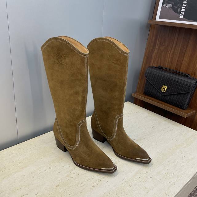 Factory Price P Leather Celine 2025 Autumn/Winter New Punk Style Iron-Toe Motorc Factory Price P Leather Celine 2025 Autumn/Winter New Punk Style Iron-Toe Motorc