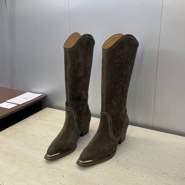 Factory Price P Leather Celine 2025 Autumn/Winter New Punk Style Iron-Toe Motorc Factory Price P Leather Celine 2025 Autumn/Winter New Punk Style Iron-Toe Motorc