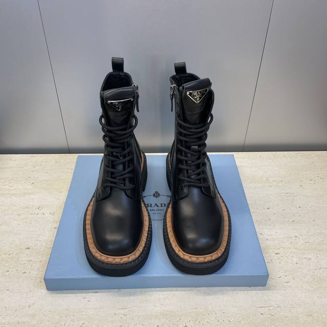 Factory Price Prada 2025 Autumn/Winter New Punk Style Side Zipper Low Heel Motor