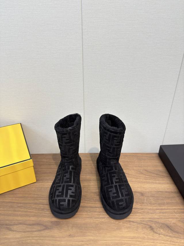 Fendi 2025 Autumn/Winter New Mid-Length Straight Boots, Snow Boots, Long Boots,