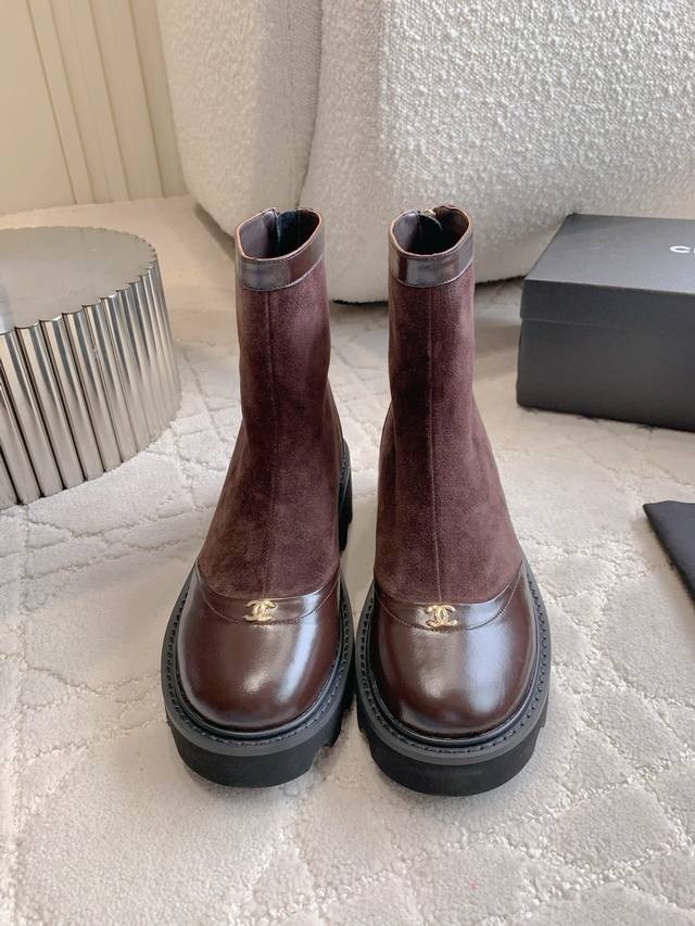 Factory Price P Chane* New Thick-Soled Ankle Boots Classic, Simple, and Versatil Factory Price P Chane* New Thick-Soled Ankle Boots Classic, Simple, and Versatil