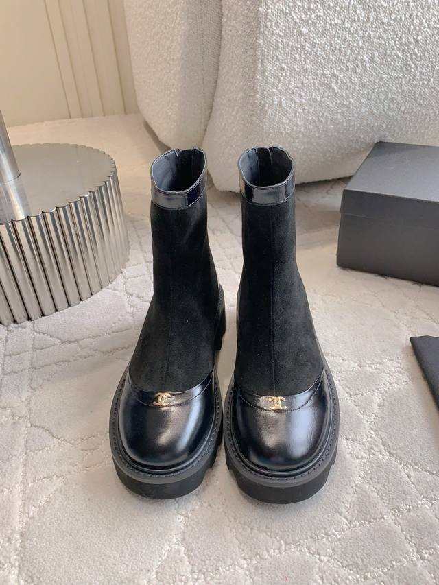 Factory Price P Chane* New Thick-Soled Ankle Boots Classic, Simple, and Versatil Factory Price P Chane* New Thick-Soled Ankle Boots Classic, Simple, and Versatil