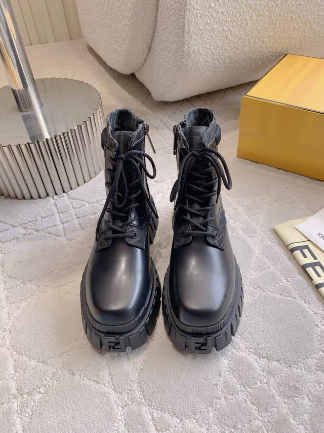 Factory Price P Top-Tier Version Fend* New Men's Thick Ankle Boots Original Purc Factory Price P Top-Tier Version Fend* New Men's Thick Ankle Boots Original Purc