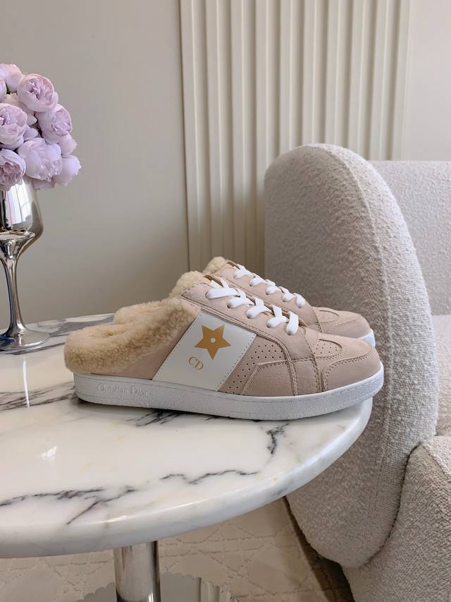 Thin Sole/Thick Sole Dio* New Wool Warm Thick-Soled Half-Slippers Super Thick, W