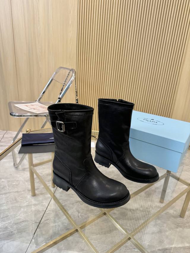 Leather 430, Suede 400. Prad 2025 Spring/Autumn Hot Selling Ankle Boots. New Arr