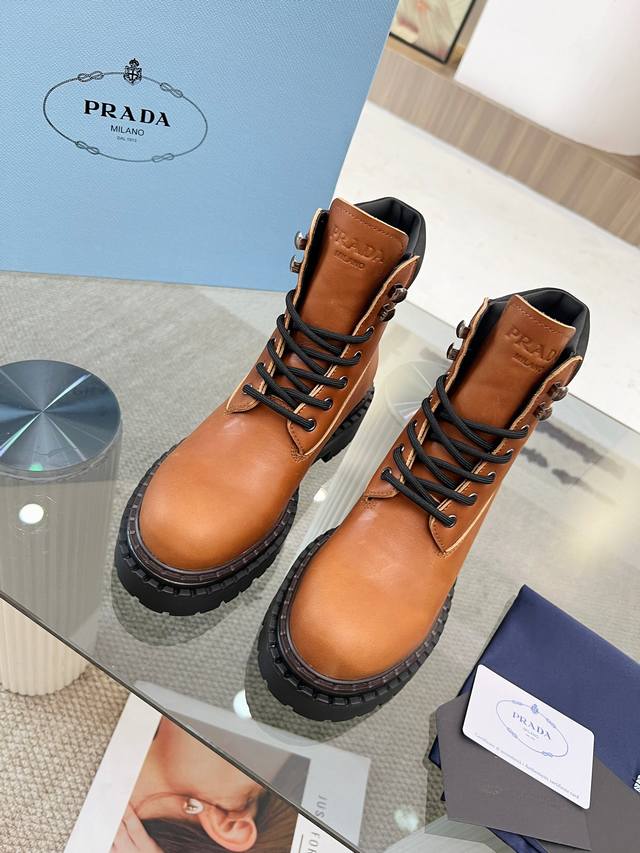 Prad* 24 Prad thick-soled retro Martin boots, fashionable thick-soled casual mot