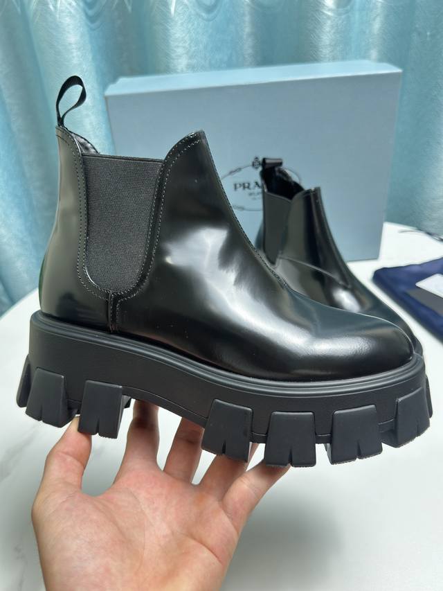 Factory Price P Prada Ankle Boots, Unisex Upper: Imported Cowhide Lining: Import